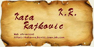 Kata Rajković vizit kartica